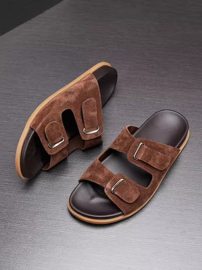 Importé - Sandale Homme Antidérapantes En Cuir Véritable