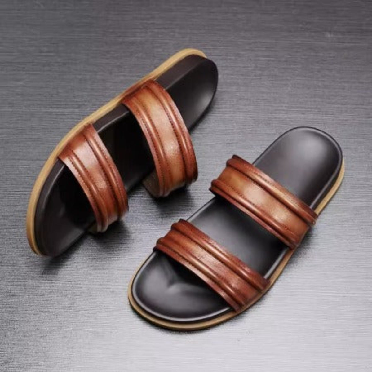 Importé - Sandale Homme Décontractées En Cuir Véritable