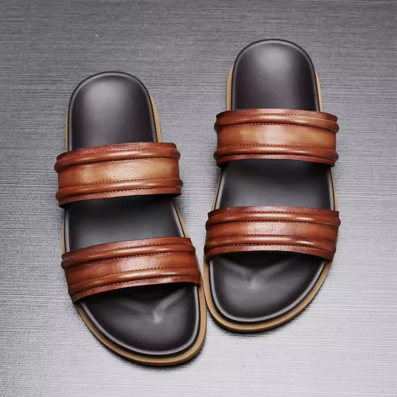 Importé - Sandale Homme Décontractées En Cuir Véritable