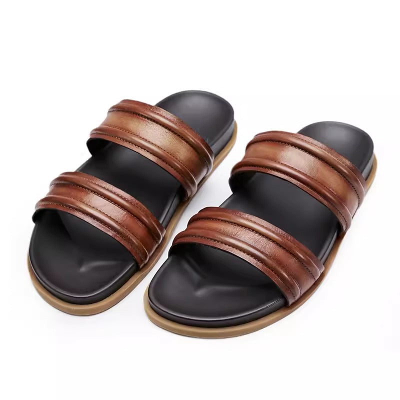 Importé - Sandale Homme Décontractées En Cuir Véritable
