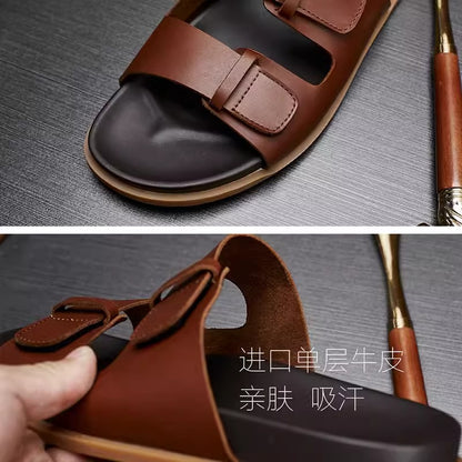 Importé - Sandale Tongs Homme Décontractées Tendance En Cuir
