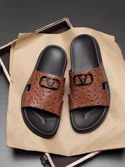 Importé - Sandale Tongs Homme Décontractées Tendance En Cuir Croco