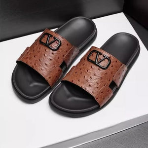 Importé - Sandale Tongs Homme Décontractées Tendance En Cuir Croco