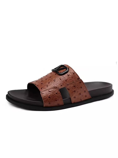 Importé - Sandale Tongs Homme Décontractées Tendance En Cuir Croco