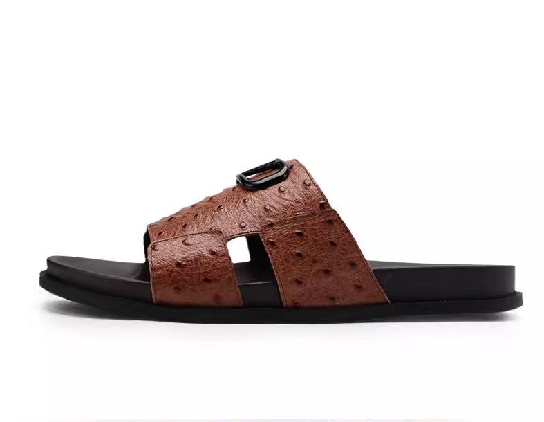 Importé - Sandale Tongs Homme Décontractées Tendance En Cuir Croco