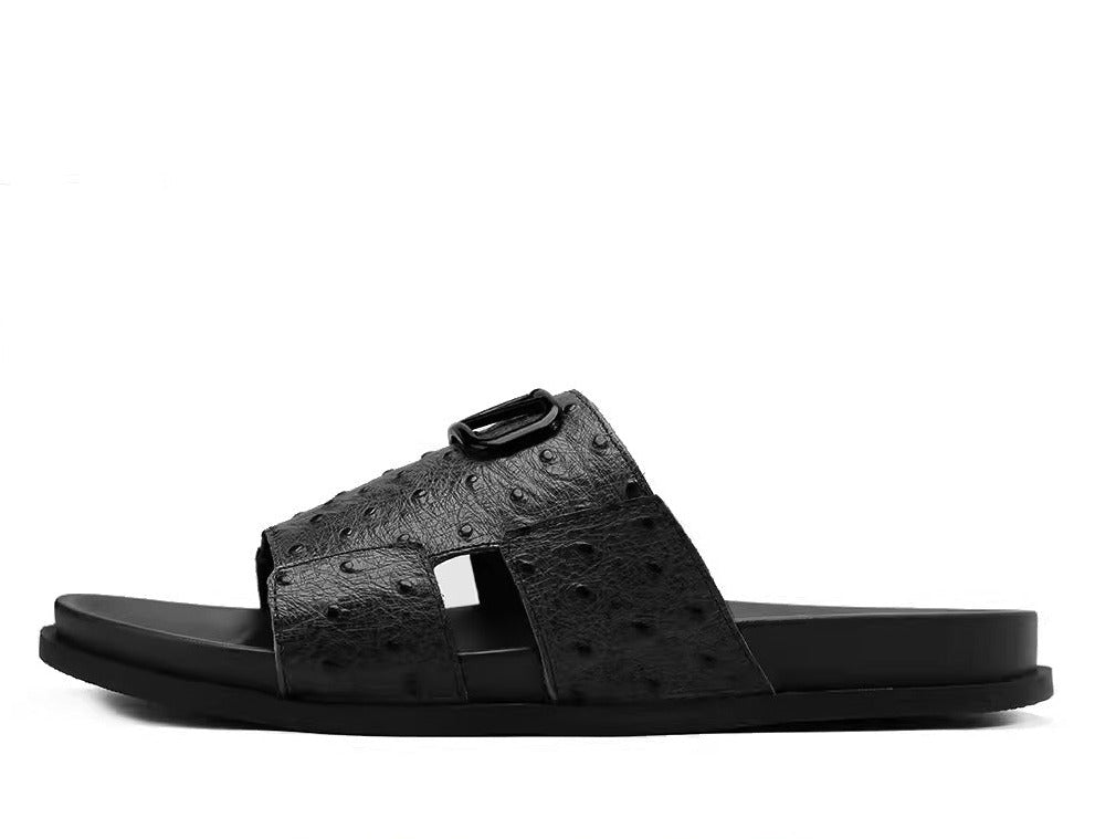 Importé - Sandale Tongs Homme Décontractées Tendance En Cuir Croco