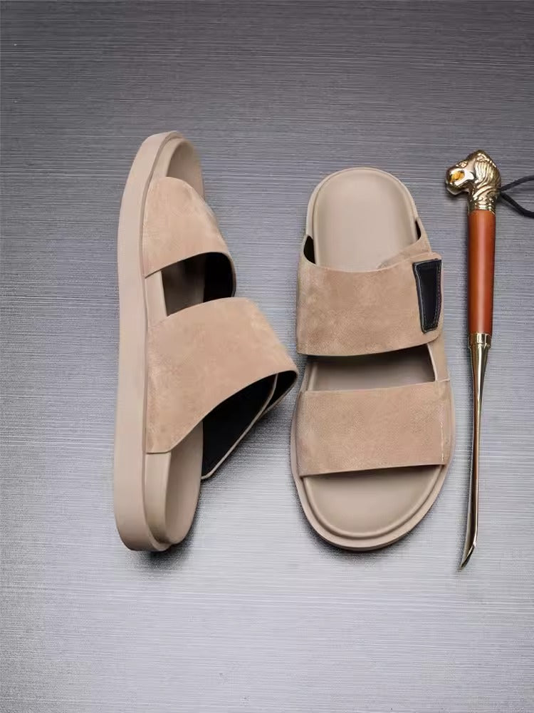 Importé - Sandale Rétro Homme Tendance En Cuir Véritable