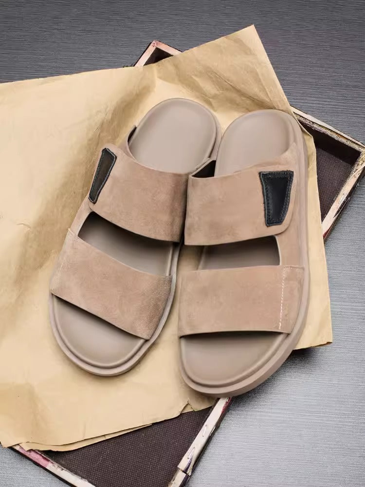 Importé - Sandale Rétro Homme Tendance En Cuir Véritable