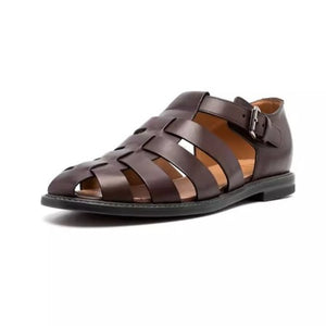 Importé - Sandale En Cuir Véritable Homme A Lanières Tendance Et Confortable