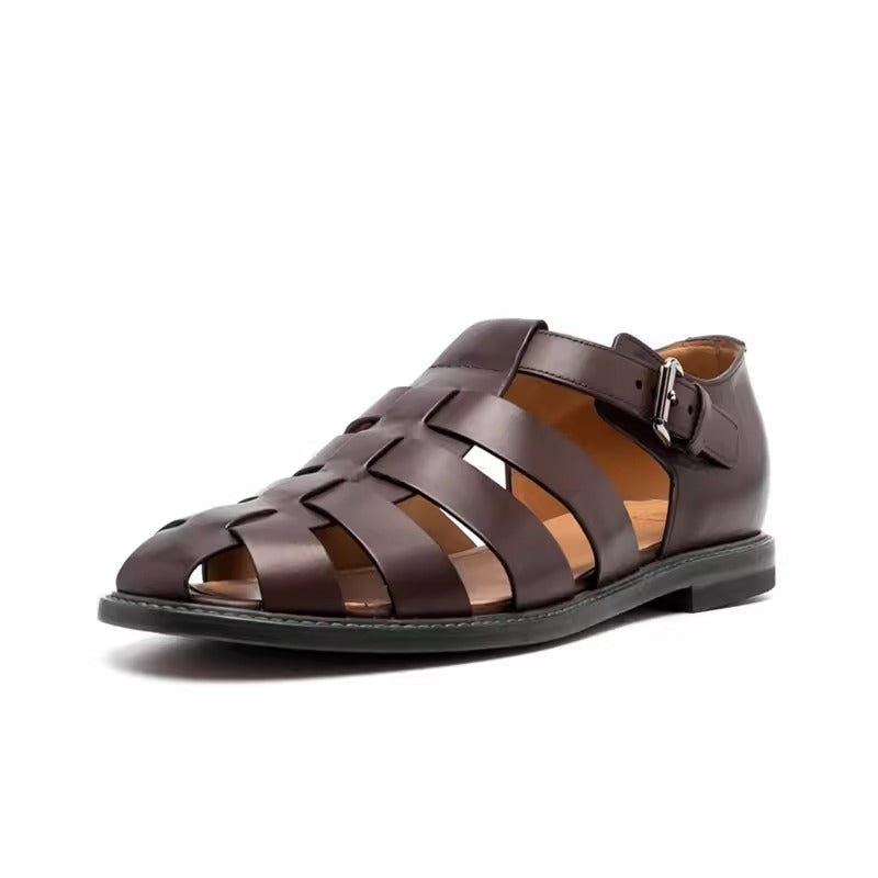 Importé - Sandale Homme En Cuir Véritable à Lanières