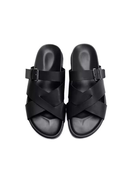 Importé - Sandale En Cuir Croisés Homme Tendance Et Confortable
