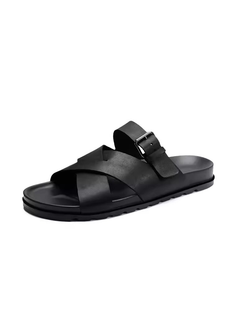 Importé - Sandale En Cuir Croisés Homme Tendance Et Confortable