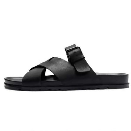 Importé - Sandale En Cuir Croisés Homme Tendance Et Confortable