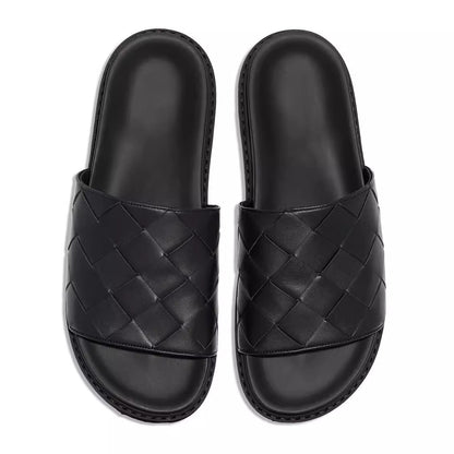 Importé - Sandale En Cuir Tissé Homme Décontractés Et Confortable