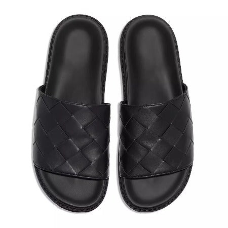 Importé - Sandale En Cuir Tissé Homme Décontractés Et Confortable