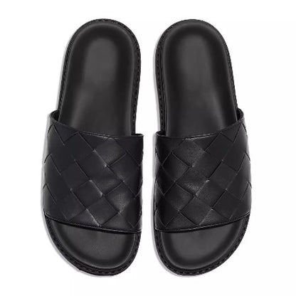 Importé - Sandale En Cuir Tissé Homme Décontractés Et Confortable
