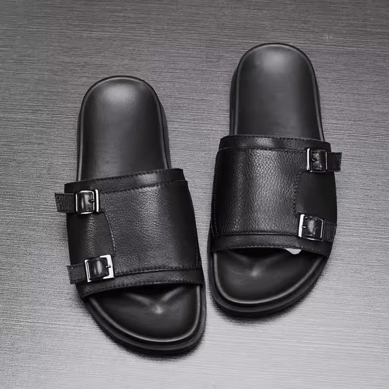 Importé - Sandale  100% Cuir Homme Confortable Antidérapants