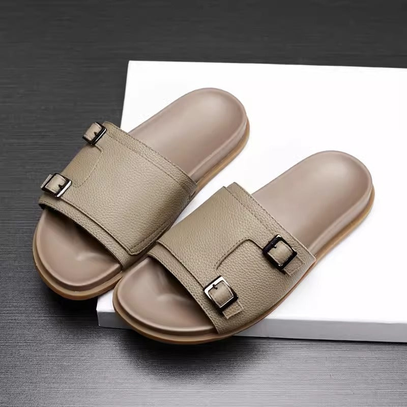 Importé - Sandale  100% Cuir Homme Confortable Antidérapants