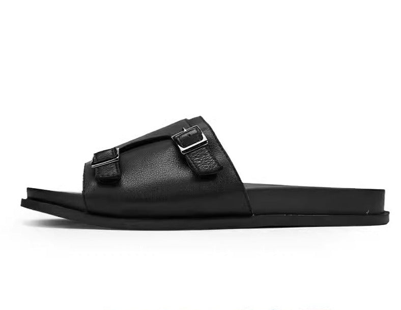 Importé - Sandale  100% Cuir Homme Confortable Antidérapants