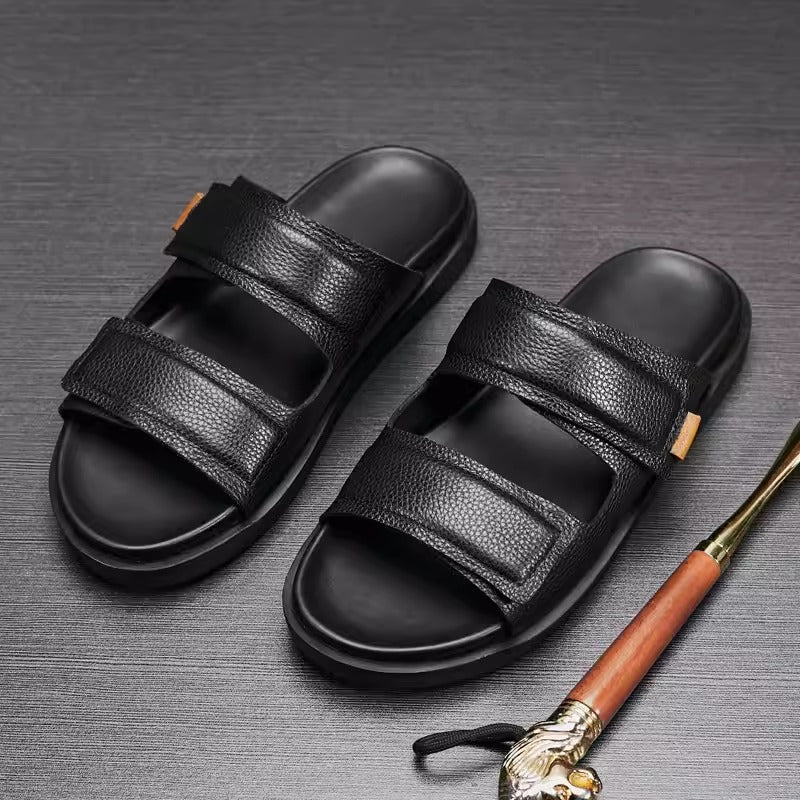 Importé - Sandale En Cuir Homme Décontractés Antidérapants