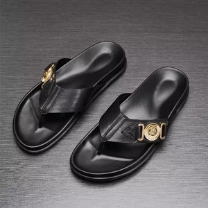 Importé - Sandale En Cuir Homme Décontractés Antidérapants Et Confortable