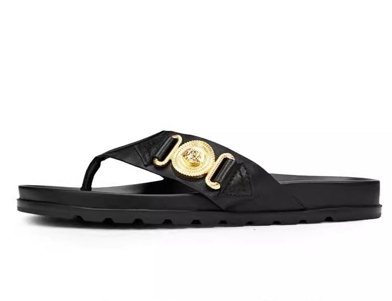 Importé - Sandale En Cuir Homme Décontractés Antidérapants Et Confortable