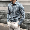 Importé - Chemise Rayée Homme Slim À Manches Longues