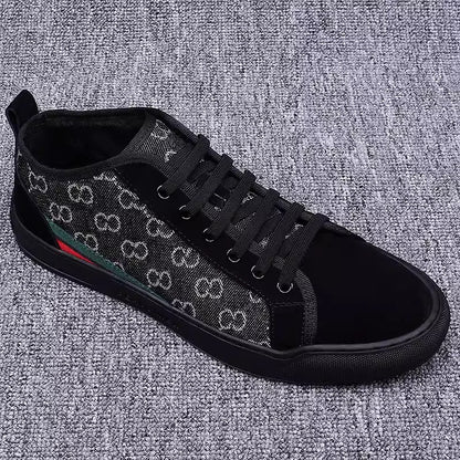 Importé - Chaussure Homme Baskets Tendance Semi Montante En Cuir Véritable
