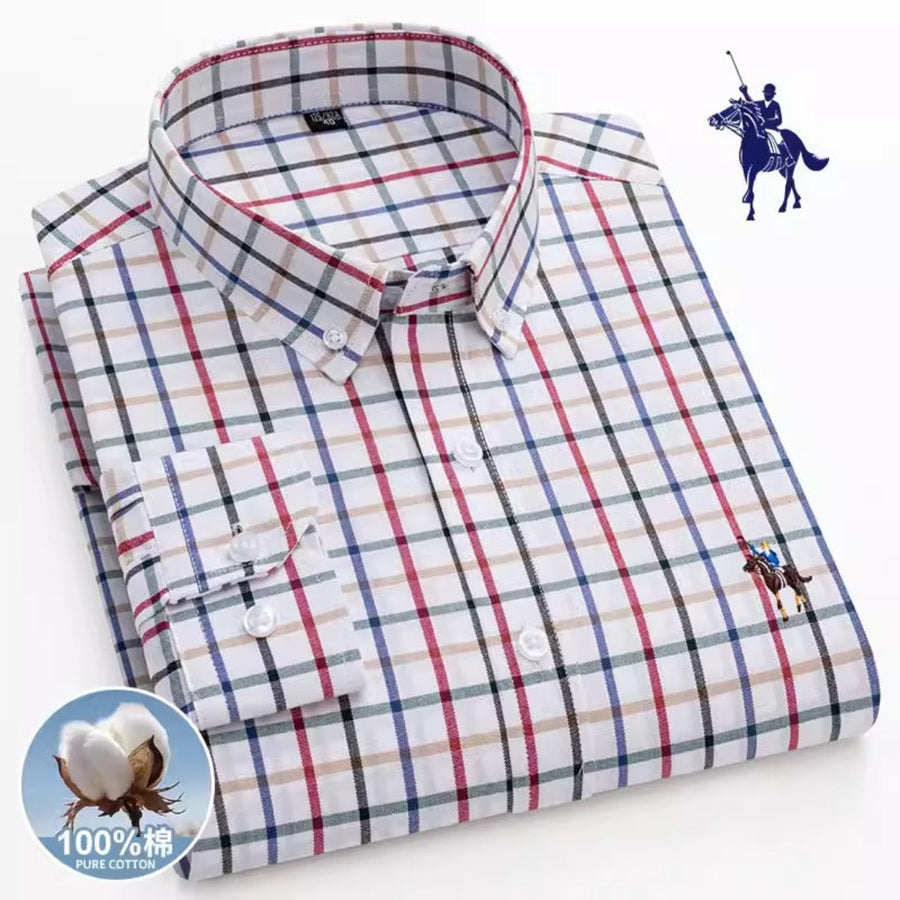Importé - Chemise Homme Pur Coton Décontractée Manches Longues