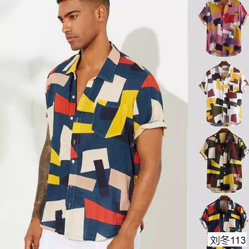 Importé - Chemise Homme Hawaïe Manches Courtes