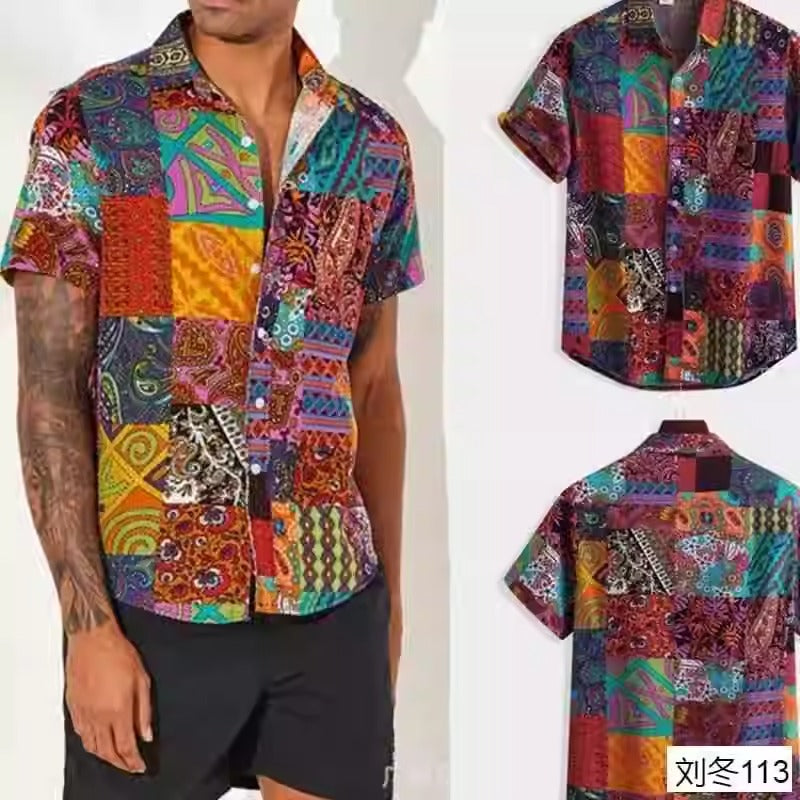 Importé - Chemise Homme Hawaïe Manches Courtes