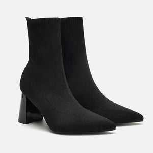 Importé - Bottes Escarpins Femmes Rétro à Haut Talons