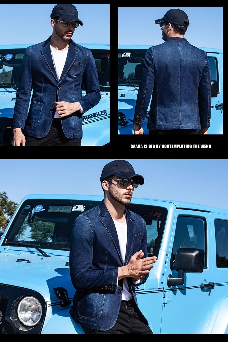 Importé - Veste Blazer Jean Homme Décontracté Tendance