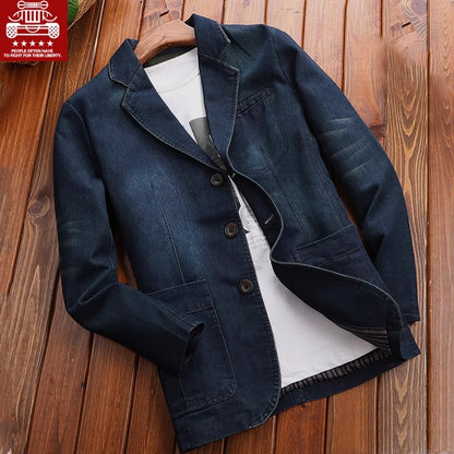 Importé - Veste Blazer Jean Homme Décontracté Tendance