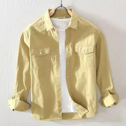 Importé - Chemise Homme Pur Coton Manche Longue Retro