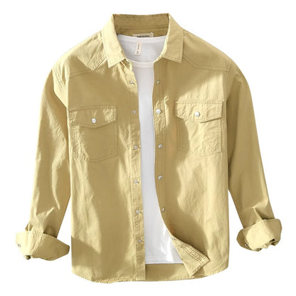 Importé - Chemise Homme Pur Coton Manche Longue Retro