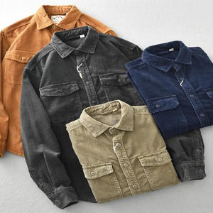 Importé - Chemise Coton Velours Homme Manches Longues