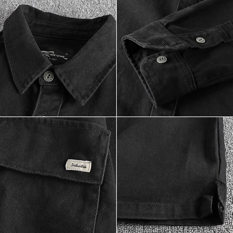 Importé - Chemise Homme Pur Coton Lourd Manches Longues