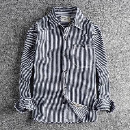 Importé - Chemise Pur Coton Rayée Homme Manches Longues