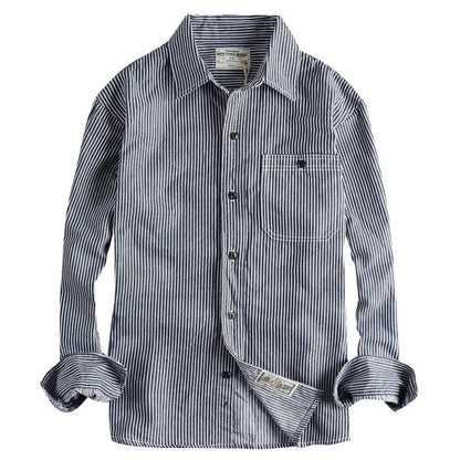 Importé - Chemise Pur Coton Rayée Homme Manches Longues