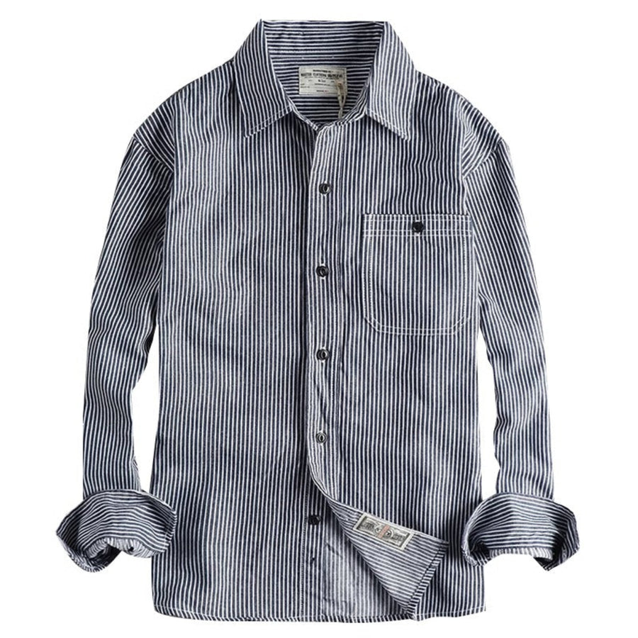 Importé - Chemise Pur Coton Rayée Homme Manches Longues