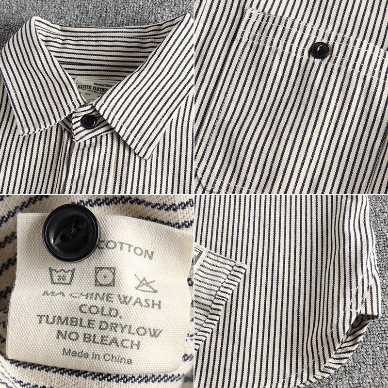 Importé - Chemise Pur Coton Rayée Homme Manches Longues