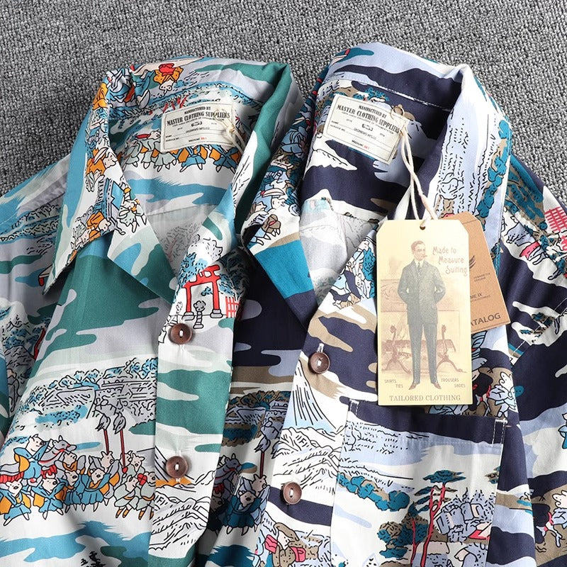 Importé - Chemise Homme Rétro Hawaïe A Manches Courtes