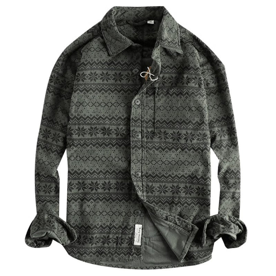 Importé - Chemise Coton Velours Côtelé Homme Manches Longues