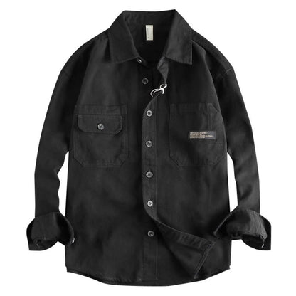 Importé - Chemise Coton Lourd Retro Homme Manches Longues