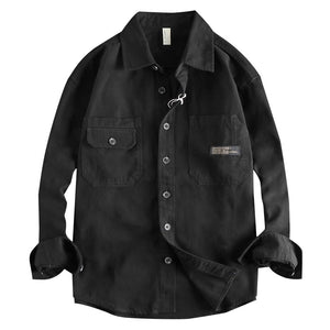 Importé - Chemise Coton Lourd Retro Homme Manches Longues