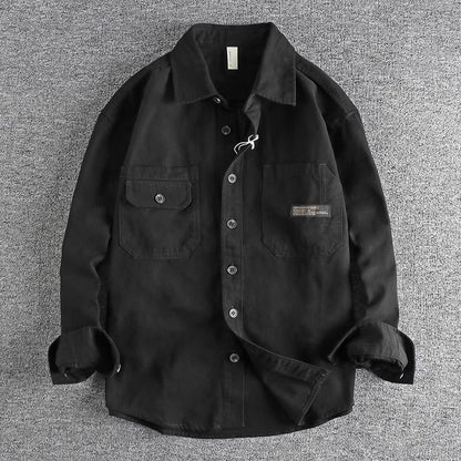 Importé - Chemise Coton Lourd Retro Homme Manches Longues