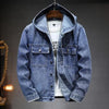 Importé - Veste Jacket Homme A Capuche Manches Longues En Jean