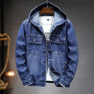 Importé - Jacket Jean Denim Homme Capuche Manche Longue