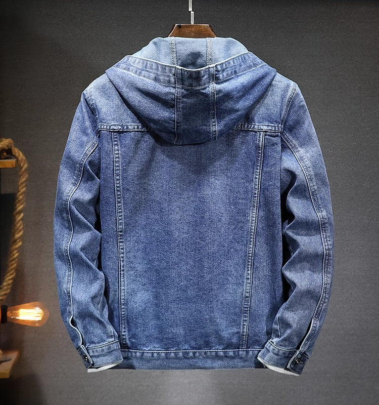 Importé - Veste Jacket Homme A Capuche Manches Longues En Jean